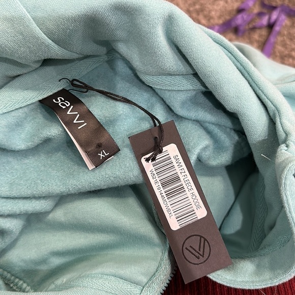 NWT savvi women’s full zip fleece hoodie meadowbrook blue size XL extra large - Picture 8 of 8